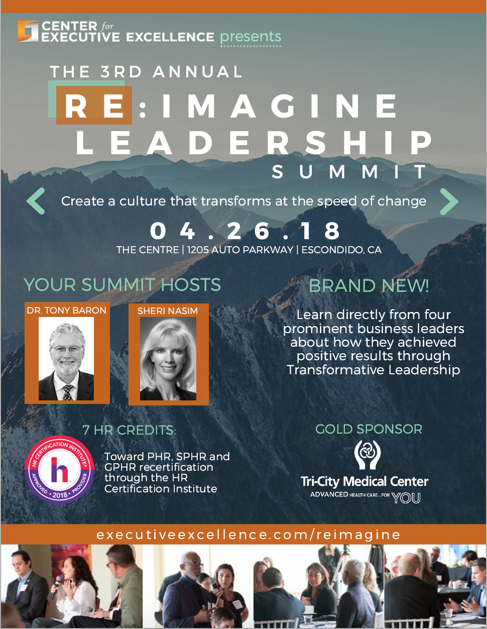 2018 ReImagine Leadership Summit Center for Executive Excellence