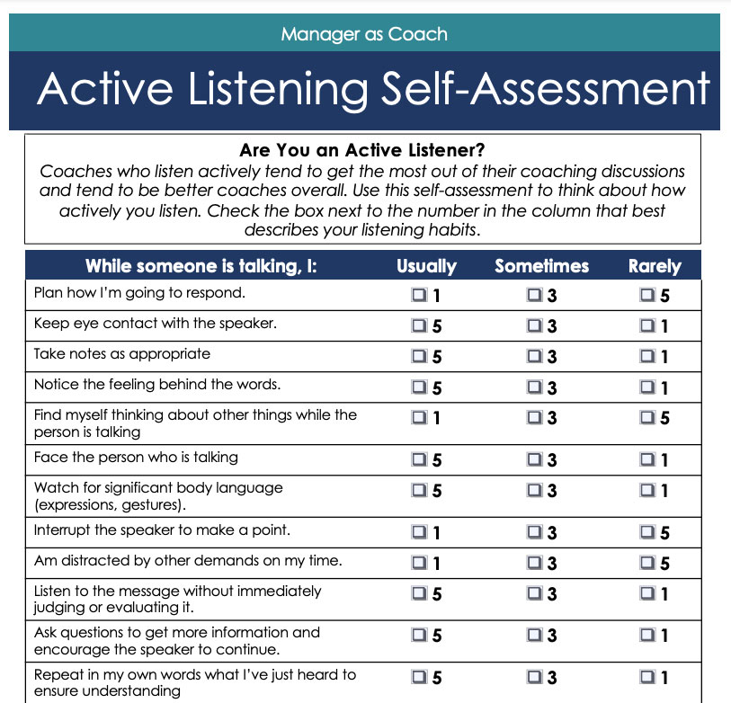 Thumbnail of Active listening self-assessment