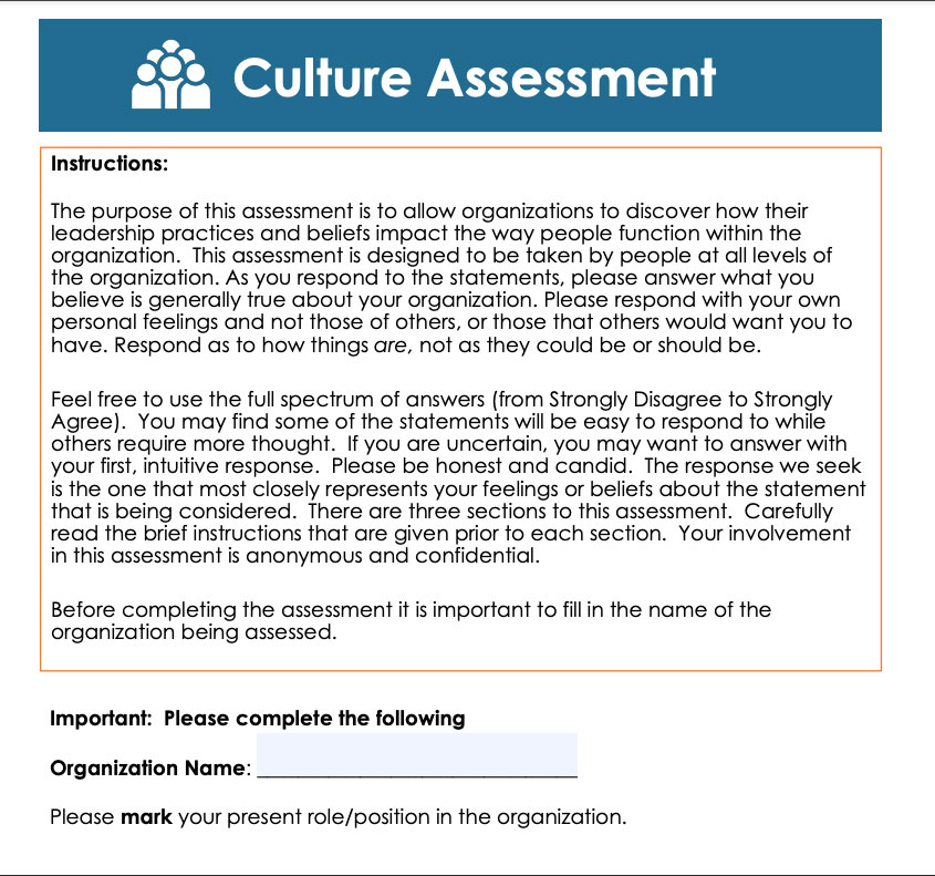 Thumbnail of Culture Assessment with link to download