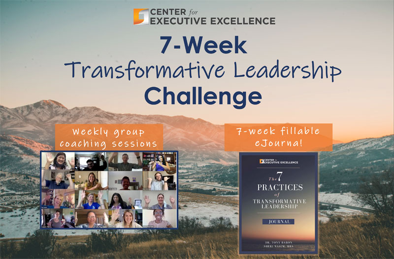 Image promoting 7-week transformative leadership challenge